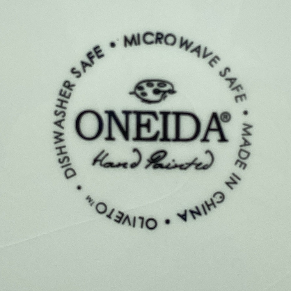 Oneida Oliveto Hand-Painted Dinner Plates Set Of 2 - 11" Mediterranean‎ Vintage - Picture 5 of 12